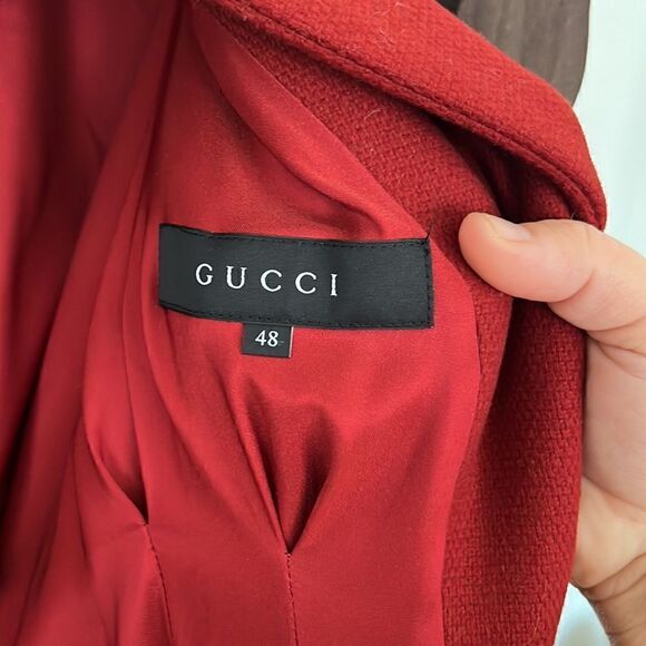Gucci | red wool belted coat in red | Size XL - Picture 16 of 16